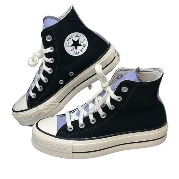 CONVERSE you Black & Lavender Lifted Platform High Top Chuck Taylor Size 6.5 - Picture 1 of 17